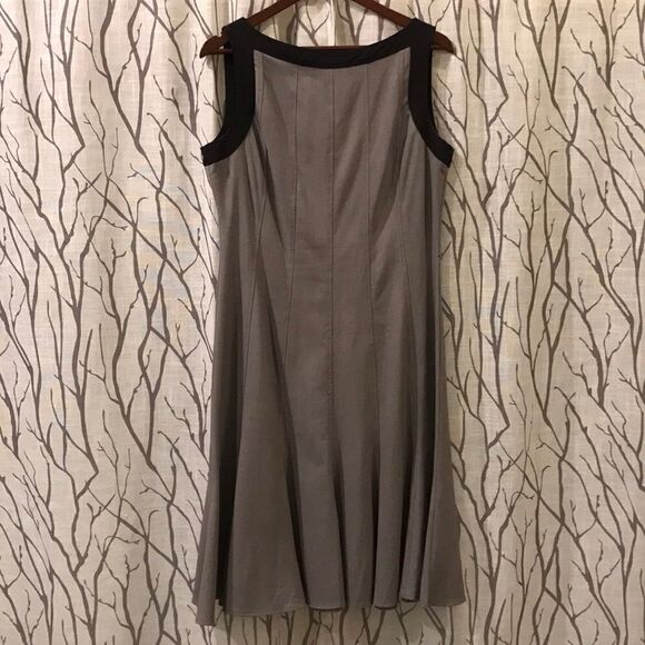 Sandra Darren Fit & Flare Grey Dress - Size 10 - Picture 1 of 8